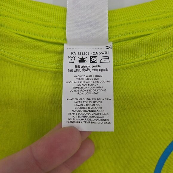 Zumba lime green blue graphic short sleeve athletic top shirt dance workout - Picture 7 of 10